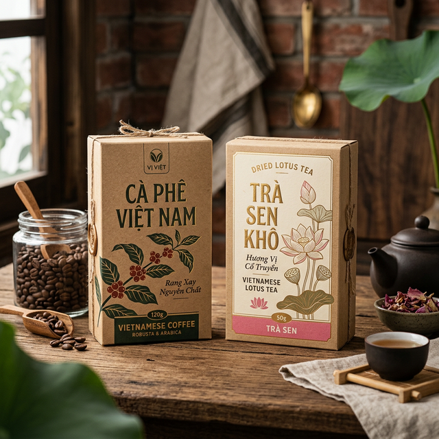 Bao bì giấy Kraft cao cấp cho nông sản Việt (Cà phê, Trà)